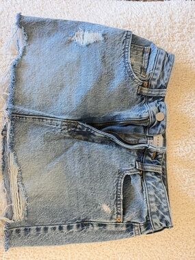 PacSun Light Blue Distressed Denim Mini Skirt